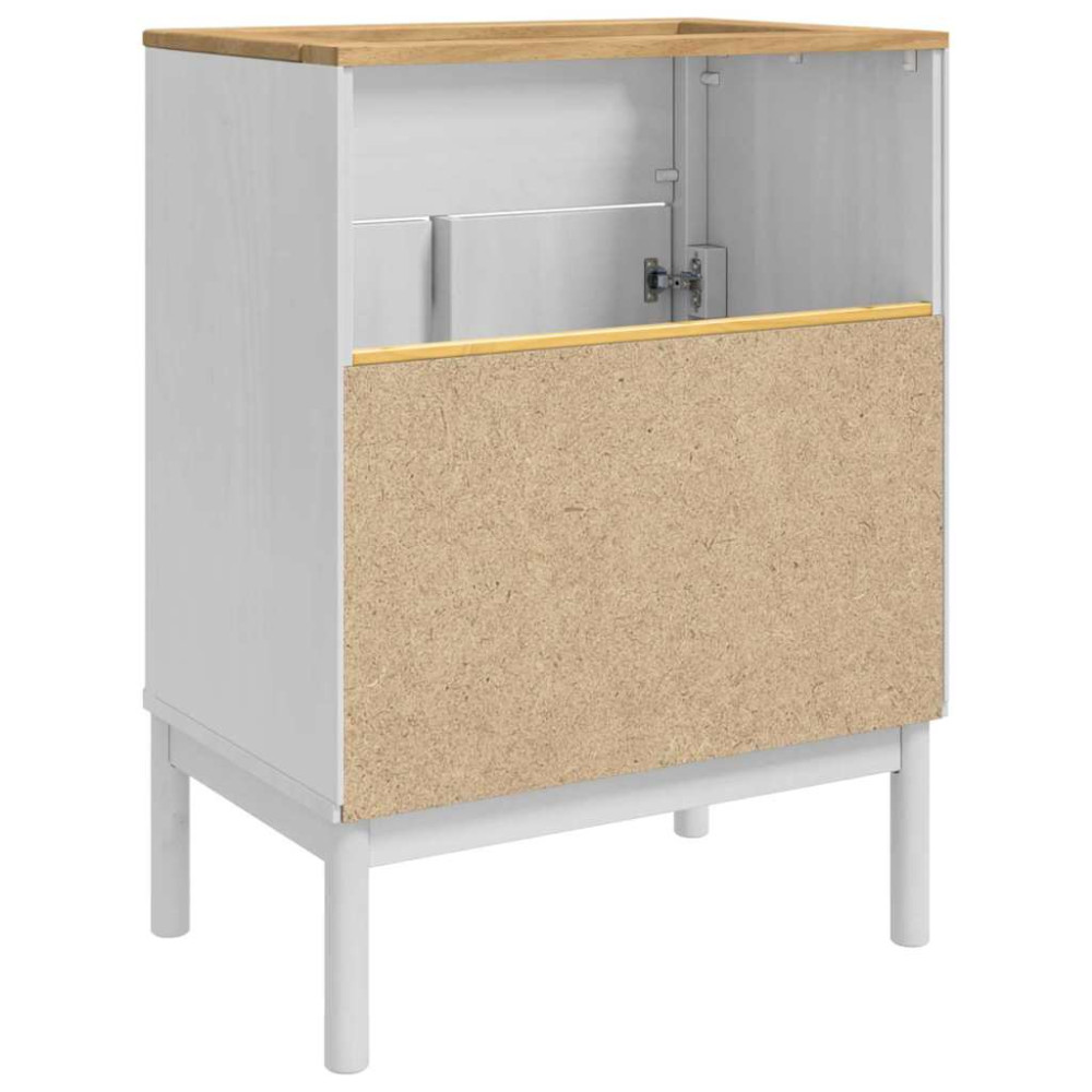 Produktbild för Badrumsskåp med handfat med hylla FLORO Vit 60 x 40 x 80 cm