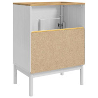 Produktbild för Badrumsskåp med handfat med hylla FLORO Vit 60 x 40 x 80 cm