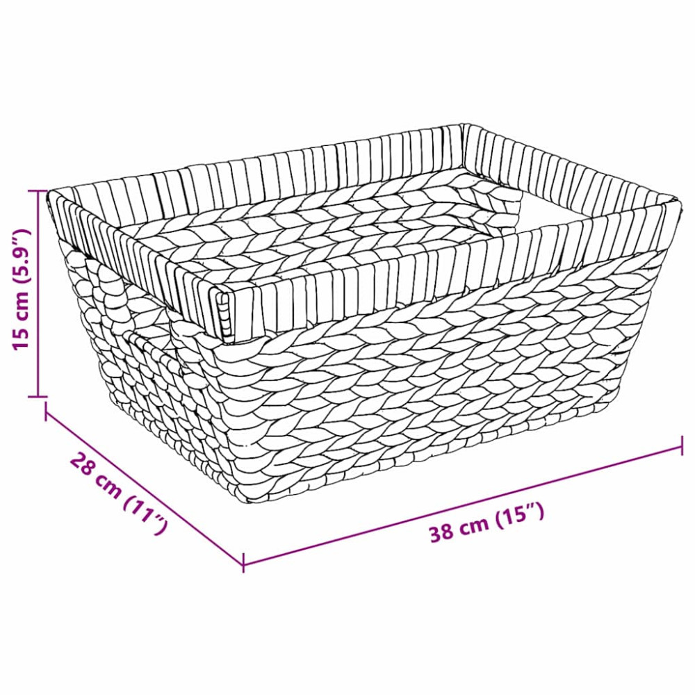 Produktbild för Förvaringskorgar 2 pcs Naturfärg 38 x 28 x 15 cm Vattenhyacint