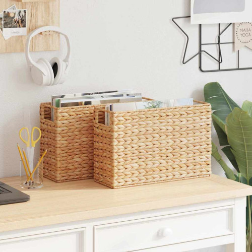 vidaXL Tidningkorgar 2 pcs Naturfärg 39 x 14 x 25 cm Vattenhyacint