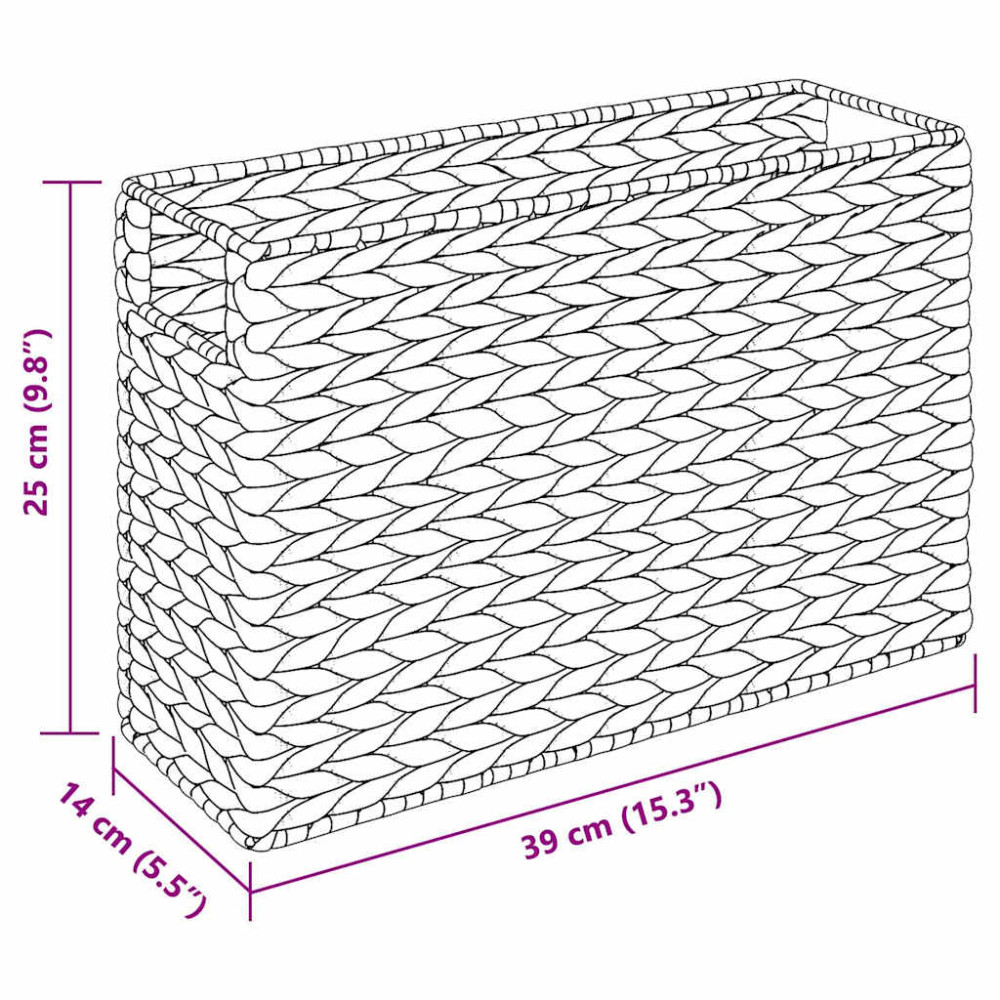 Produktbild för Tidningkorgar 2 pcs Naturfärg 39 x 14 x 25 cm Vattenhyacint