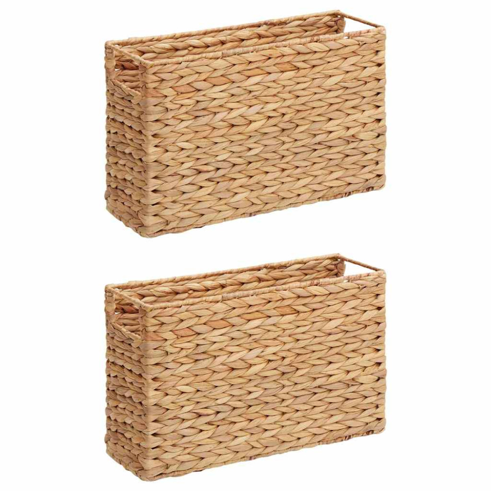 Produktbild för Tidningkorgar 2 pcs Naturfärg 39 x 14 x 25 cm Vattenhyacint