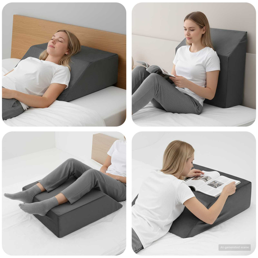 Produktbild för Ben Kudde Enfärgad Grå 63 x 52 x 19 cm PU skum