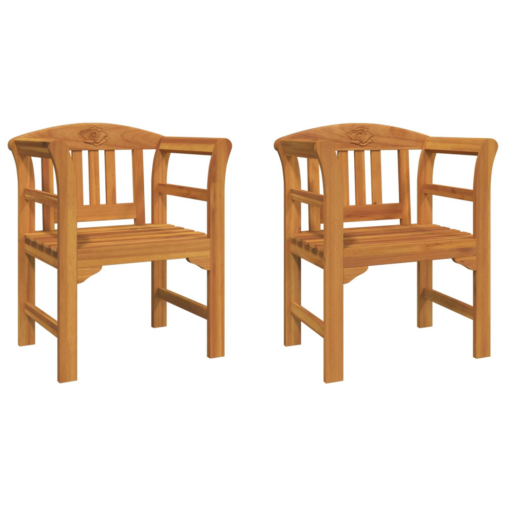 Produktbild för Rosabänk Naturlig 68,5 x 46 x 82,5 cm Massivt Akaciaträ