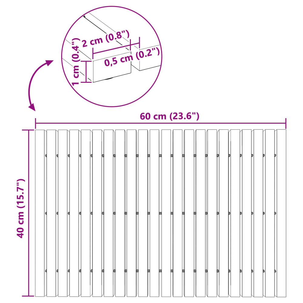 Produktbild för Badmatta Brun 60 x 40 cm Massivt Akaciaträ