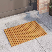 Produktbild för Badmatta Brun 60 x 40 cm Massivt Akaciaträ