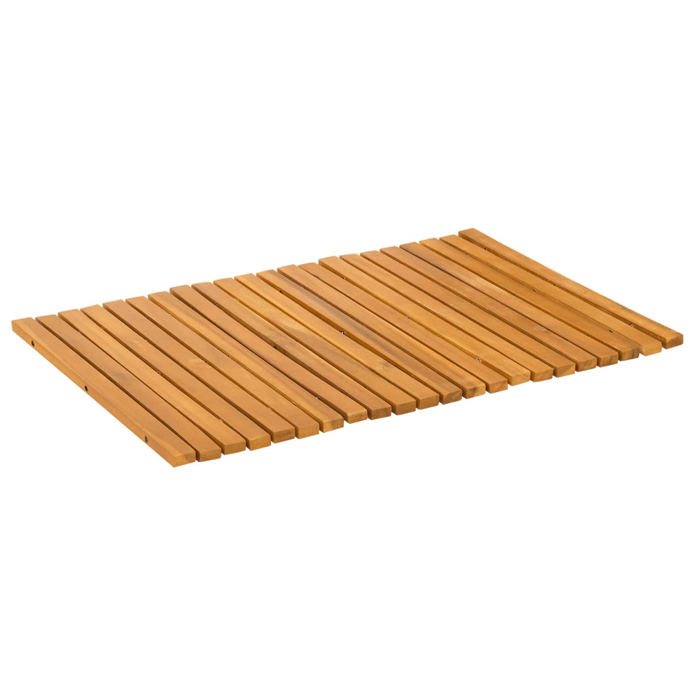 Produktbild för Badmatta Brun 60 x 40 cm Massivt Akaciaträ