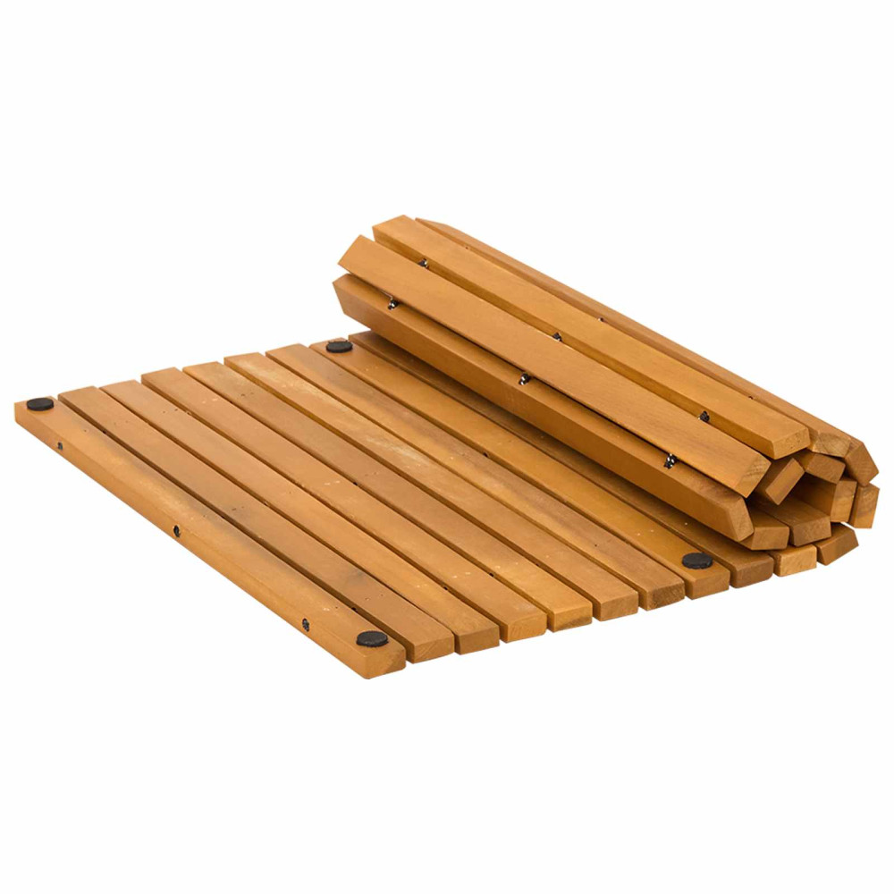 Produktbild för Badmatta Brun 60 x 40 cm Massivt Akaciaträ