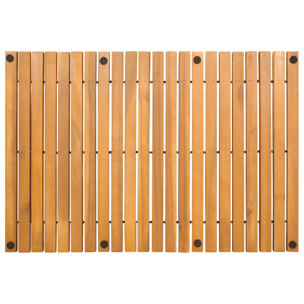 Produktbild för Badmatta Brun 60 x 40 cm Massivt Akaciaträ