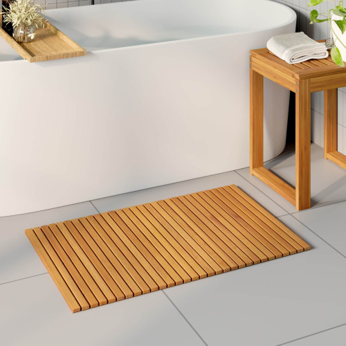 vidaXL Badmatta Brun 80 x 50 cm Massivt Akaciaträ