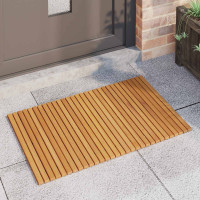 Produktbild för Badmatta Brun 80 x 50 cm Massivt Akaciaträ