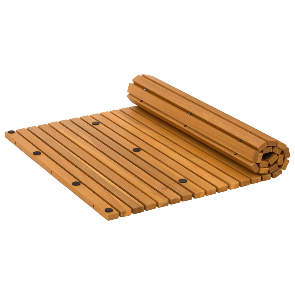 Produktbild för Badmatta Brun 80 x 50 cm Massivt Akaciaträ