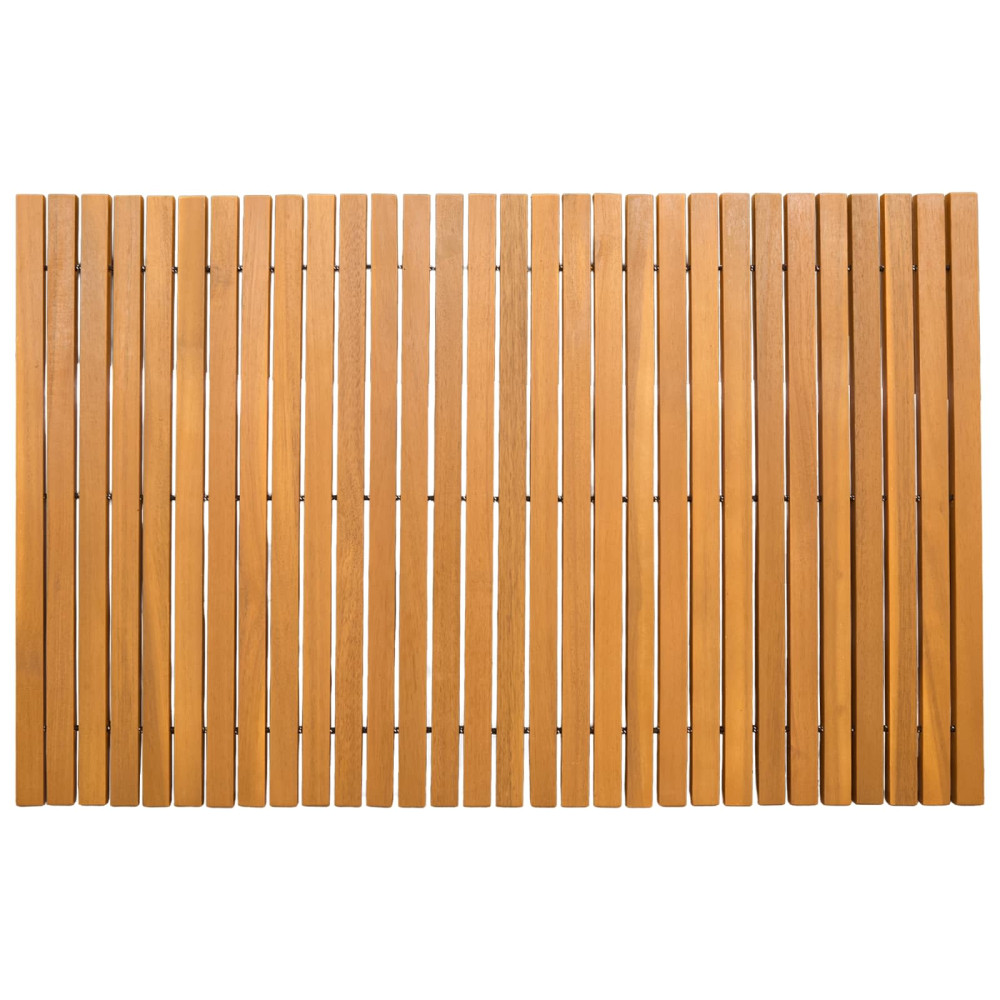 Produktbild för Badmatta Brun 80 x 50 cm Massivt Akaciaträ