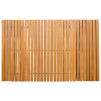 Produktbild för Badmatta Brun 80 x 50 cm Massivt Akaciaträ