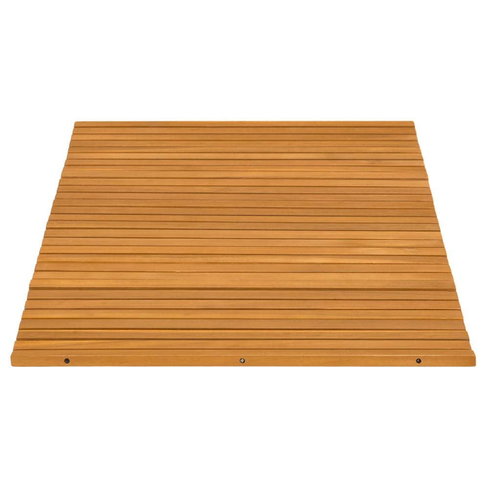 Produktbild för Badmatta Brun 80 x 50 cm Massivt Akaciaträ