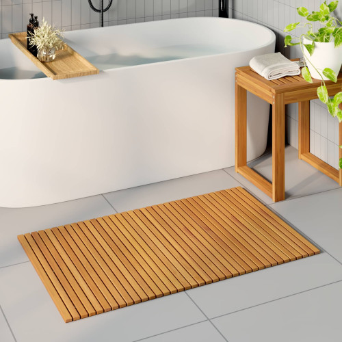 vidaXL Badmatta Brun 100 x 60 cm Massivt Akaciaträ