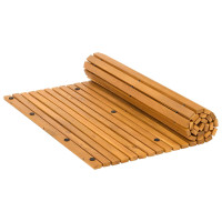 Produktbild för Badmatta Brun 100 x 60 cm Massivt Akaciaträ