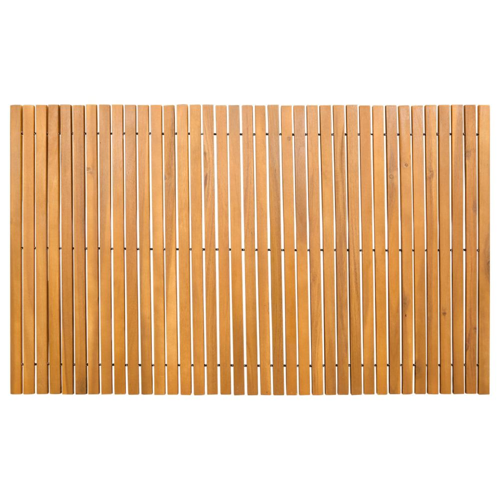 Produktbild för Badmatta Brun 100 x 60 cm Massivt Akaciaträ