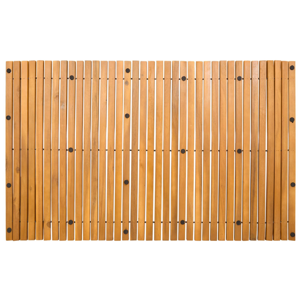 Produktbild för Badmatta Brun 100 x 60 cm Massivt Akaciaträ