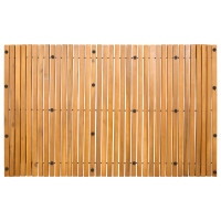 Produktbild för Badmatta Brun 100 x 60 cm Massivt Akaciaträ