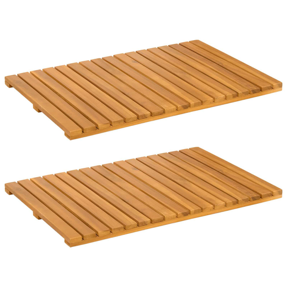 Produktbild för Badmatta Enfärgad Brun 60 x 40 cm trä