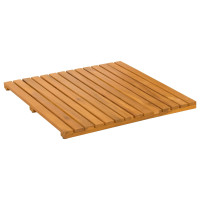 Produktbild för Badmatta Enfärgad Brun 50 x 50 cm Massivt Akaciaträ