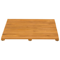 Produktbild för Badmatta Enfärgad Brun 50 x 50 cm Massivt Akaciaträ