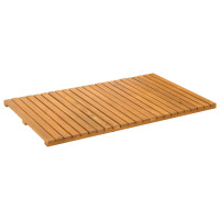 Produktbild för Badmatta Enfärgad Brun 80 x 50 cm Massivt Akaciaträ