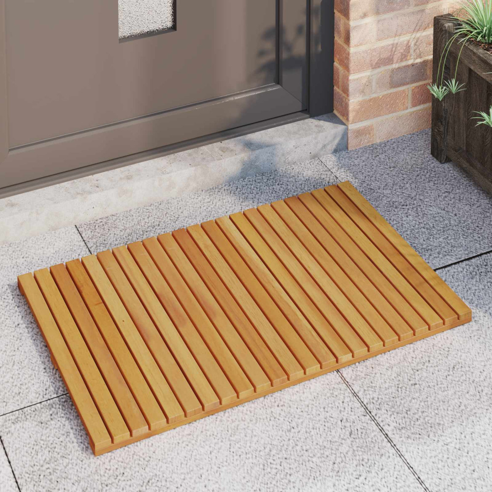 Produktbild för Badmatta Enfärgad Brun 80 x 50 cm Massivt Akaciaträ