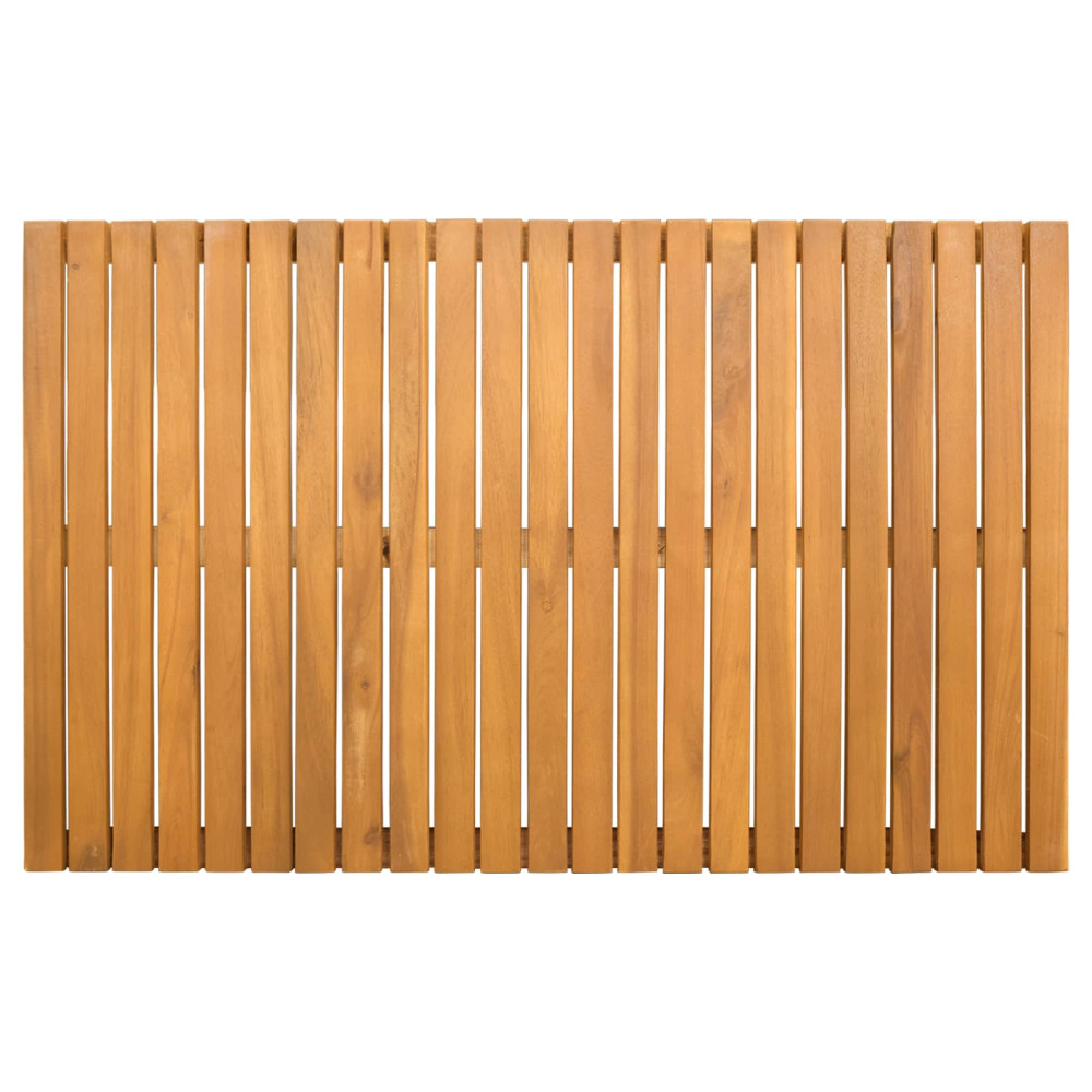 Produktbild för Badmatta Enfärgad Brun 80 x 50 cm Massivt Akaciaträ