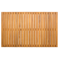 Produktbild för Badmatta Enfärgad Brun 80 x 50 cm Massivt Akaciaträ