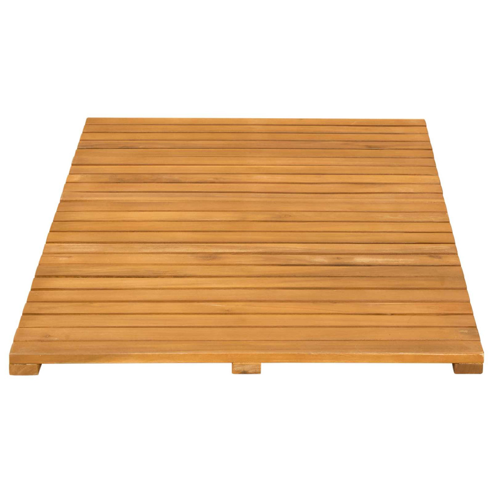 Produktbild för Badmatta Enfärgad Brun 80 x 50 cm Massivt Akaciaträ