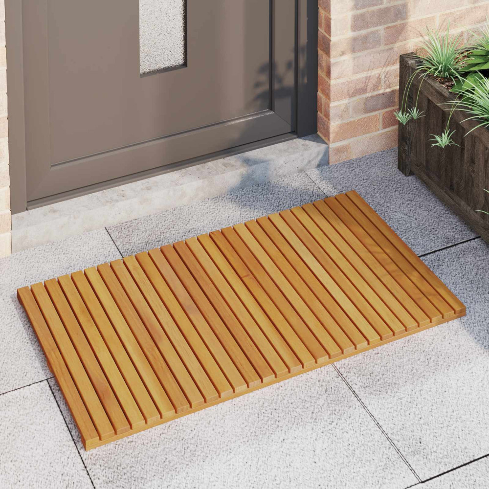 Produktbild för Badmatta Enfärgad Brun 100 x 55 cm Massivt Akaciaträ
