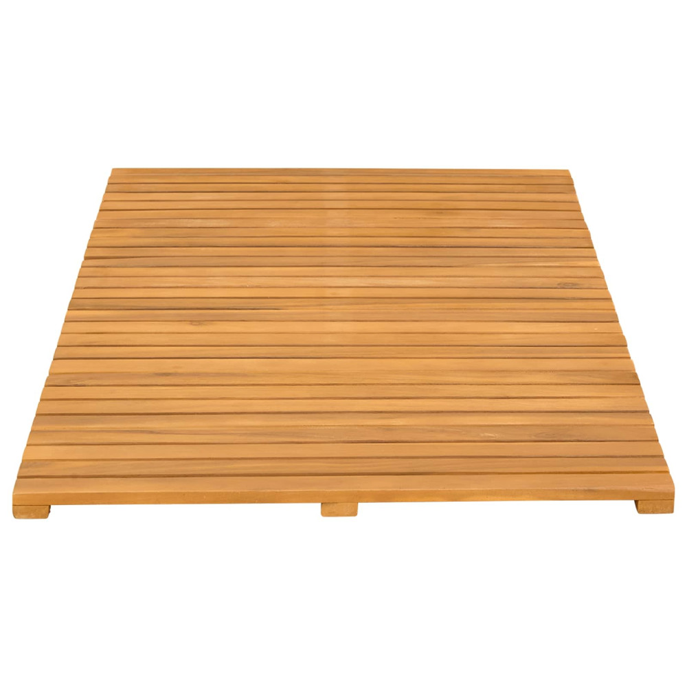 Produktbild för Badmatta Enfärgad Brun 100 x 55 cm Massivt Akaciaträ