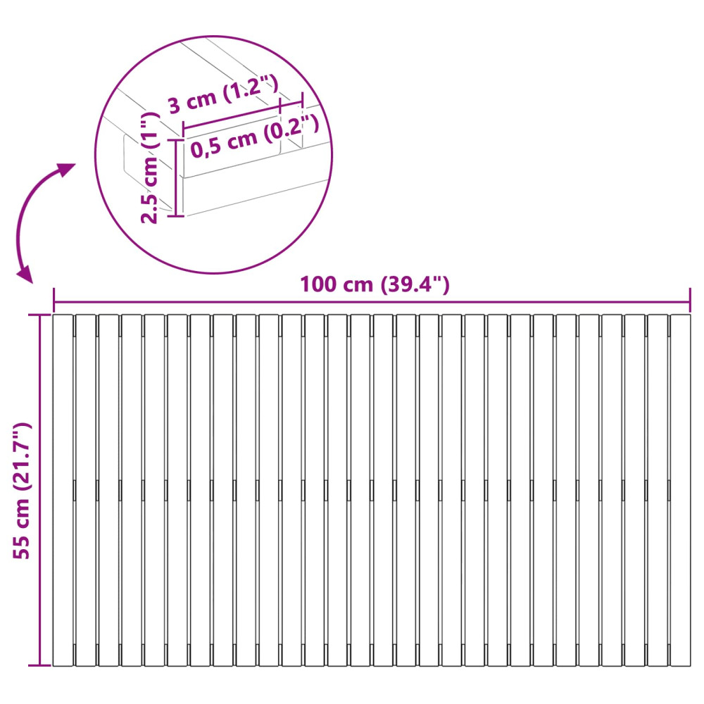 Produktbild för Badmatta Enfärgad Brun 100 x 55 cm Massivt Akaciaträ
