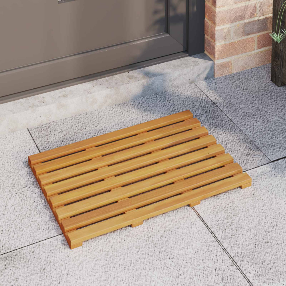 Produktbild för Badmatta Enfärgad Brun 56 x 37 x 2,5 cm Massivt Akaciaträ