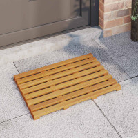 Produktbild för Badmatta Enfärgad Brun 56 x 37 x 2,5 cm Massivt Akaciaträ