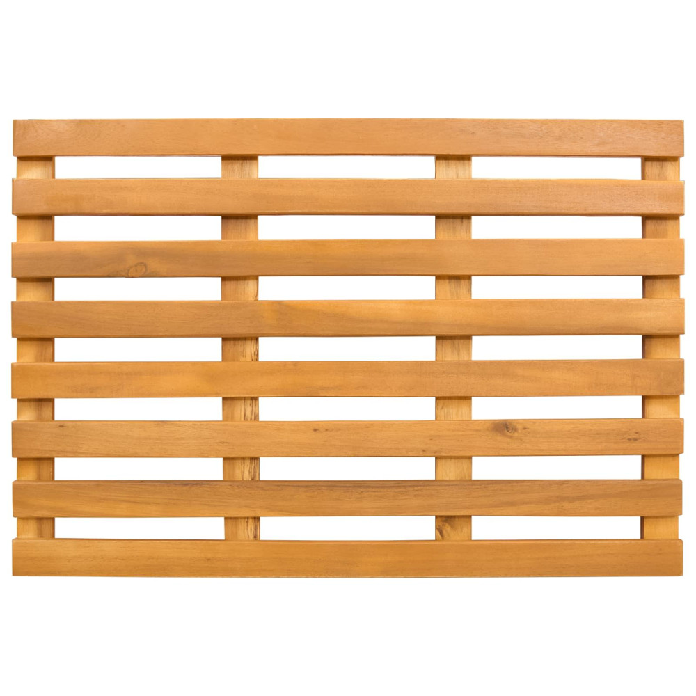 Produktbild för Badmatta Enfärgad Brun 56 x 37 x 2,5 cm Massivt Akaciaträ