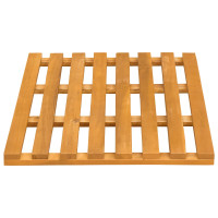 Produktbild för Badmatta Enfärgad Brun 56 x 37 x 2,5 cm Massivt Akaciaträ