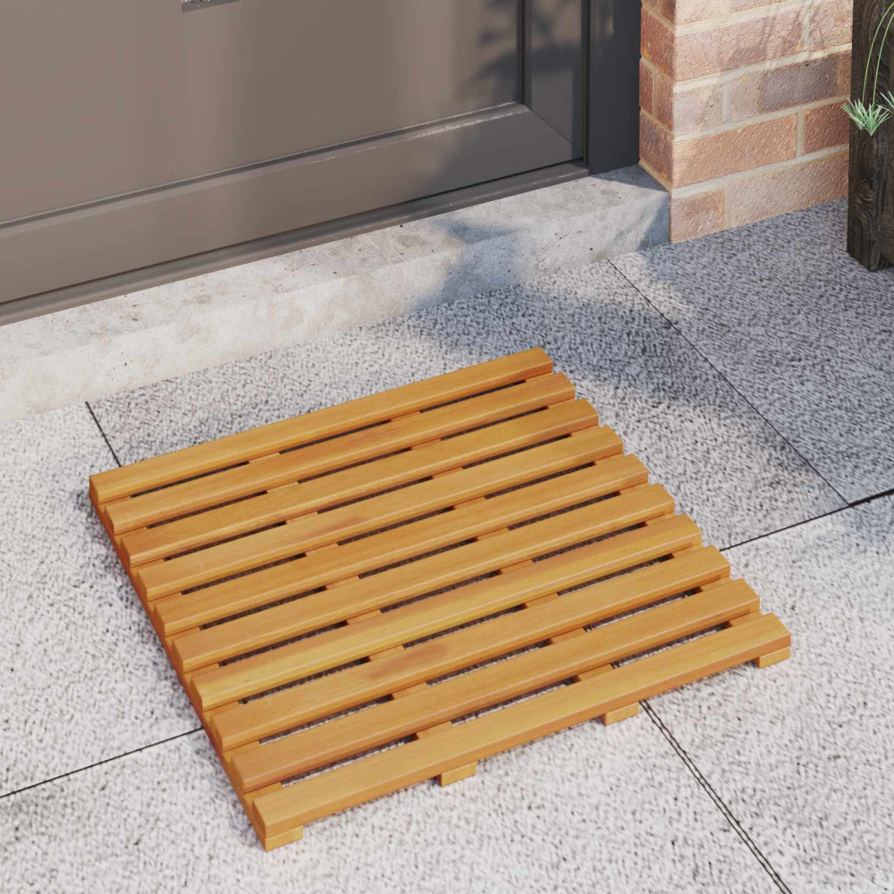 Produktbild för Badmatta Enfärgad Brun 50 x 48 x 2,5 cm Massivt Akaciaträ
