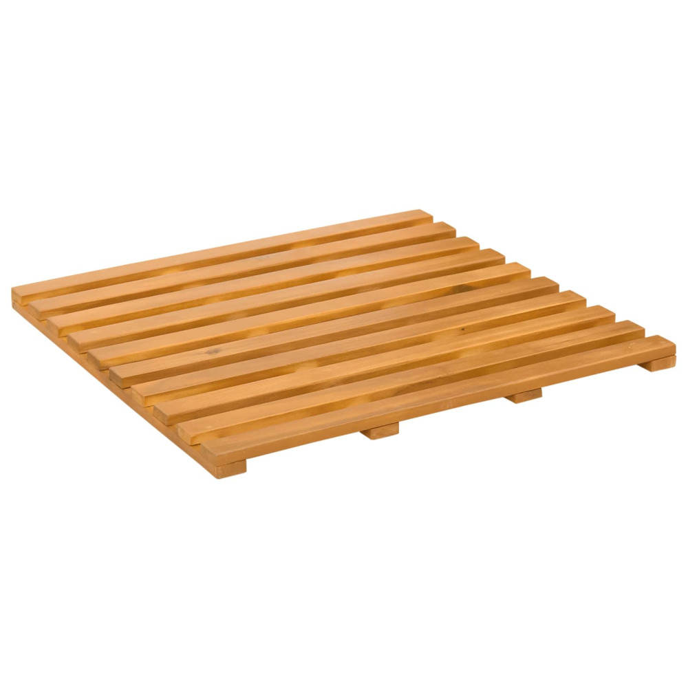 Produktbild för Badmatta Enfärgad Brun 50 x 48 x 2,5 cm Massivt Akaciaträ