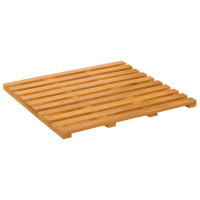 Produktbild för Badmatta Enfärgad Brun 50 x 48 x 2,5 cm Massivt Akaciaträ