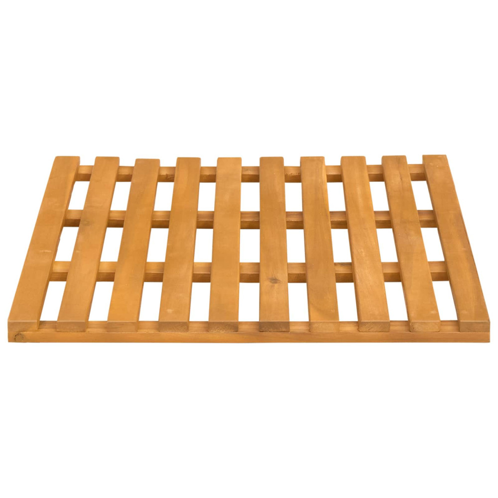 Produktbild för Badmatta Enfärgad Brun 50 x 48 x 2,5 cm Massivt Akaciaträ