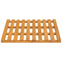 Produktbild för Badmatta Enfärgad Brun 50 x 48 x 2,5 cm Massivt Akaciaträ