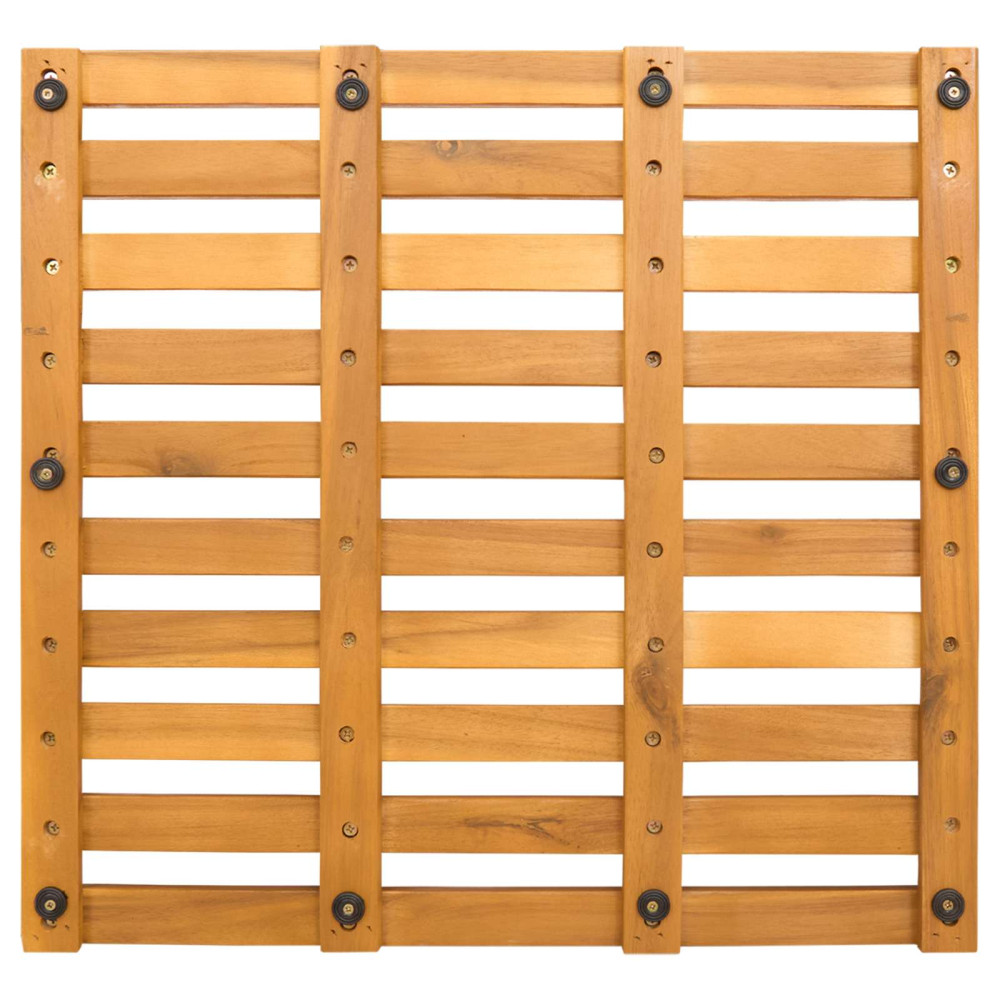 Produktbild för Badmatta Enfärgad Brun 50 x 48 x 2,5 cm Massivt Akaciaträ