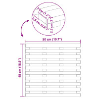 Produktbild för Badmatta Enfärgad Brun 50 x 48 x 2,5 cm Massivt Akaciaträ