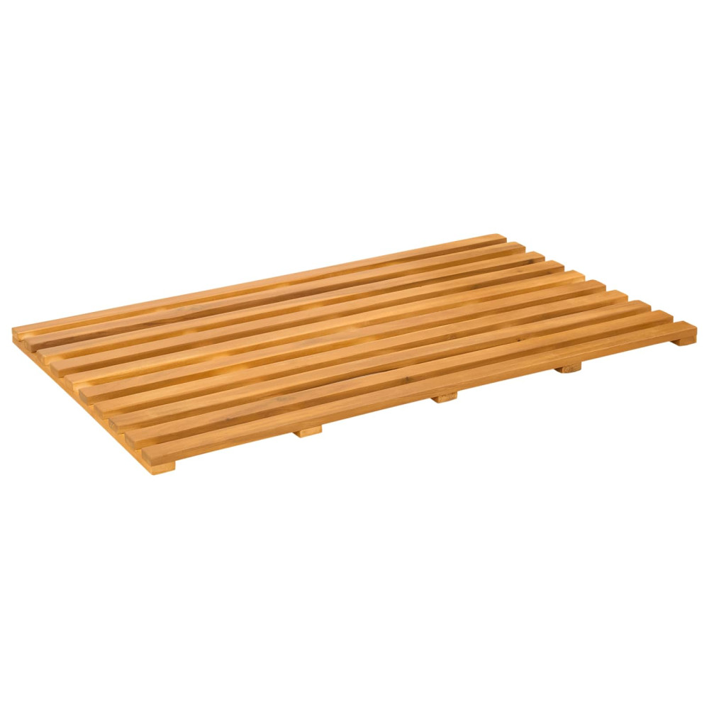 Produktbild för Badmatta Enfärgad Brun 80 x 48 x 2,5 cm Massivt Akaciaträ