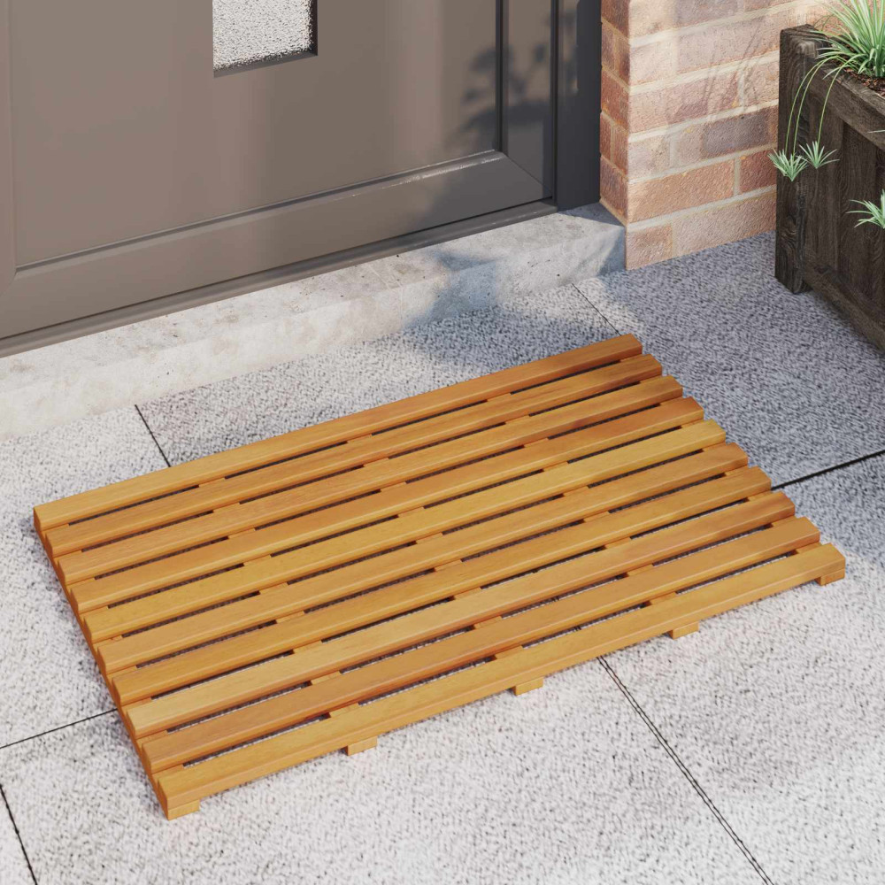 Produktbild för Badmatta Enfärgad Brun 80 x 48 x 2,5 cm Massivt Akaciaträ