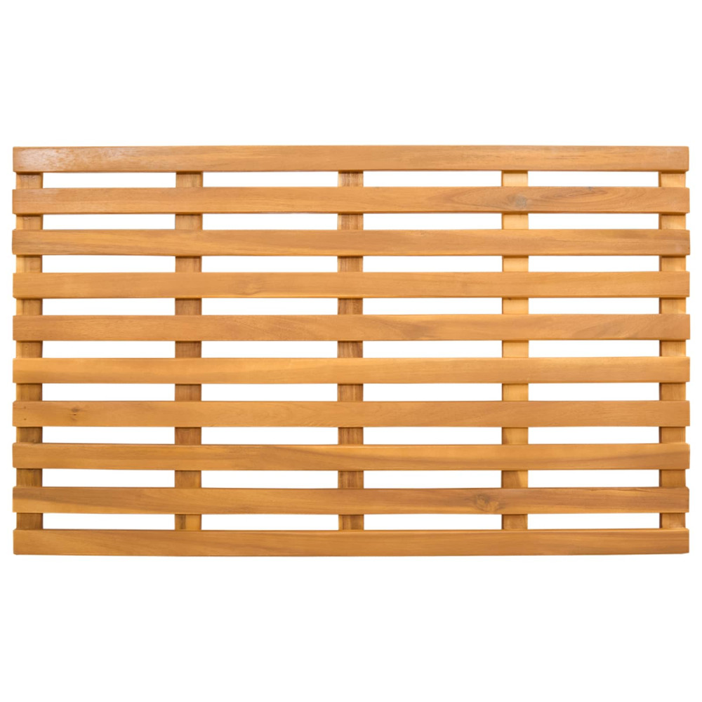 Produktbild för Badmatta Enfärgad Brun 80 x 48 x 2,5 cm Massivt Akaciaträ