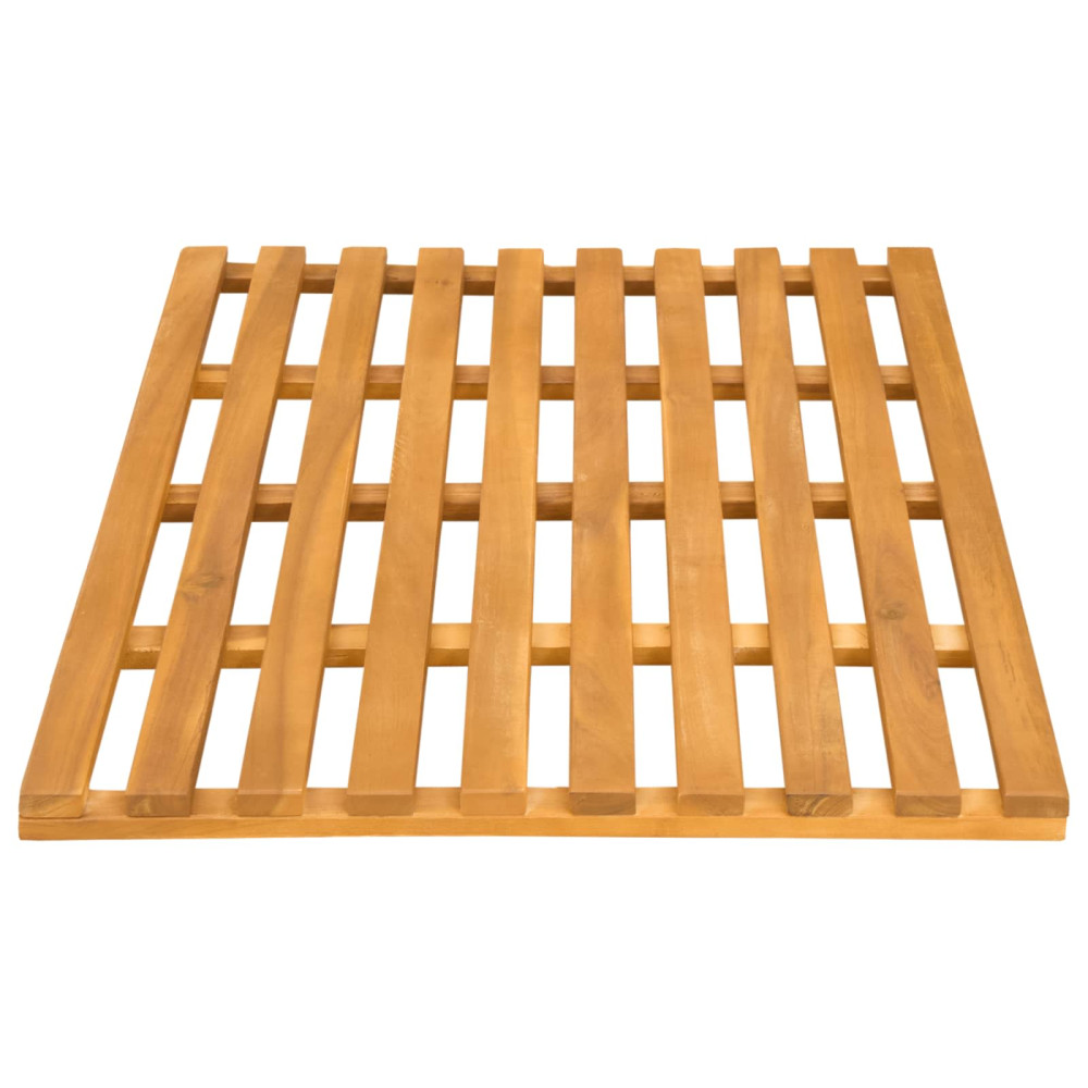 Produktbild för Badmatta Enfärgad Brun 80 x 48 x 2,5 cm Massivt Akaciaträ
